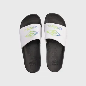 Umbro Mens Thumb Print Slide White/Black _ 182083 _ White