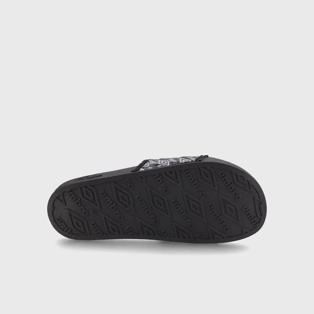 Umbro Womens Embossed Slides Black/Silver _ 182109 _ Black