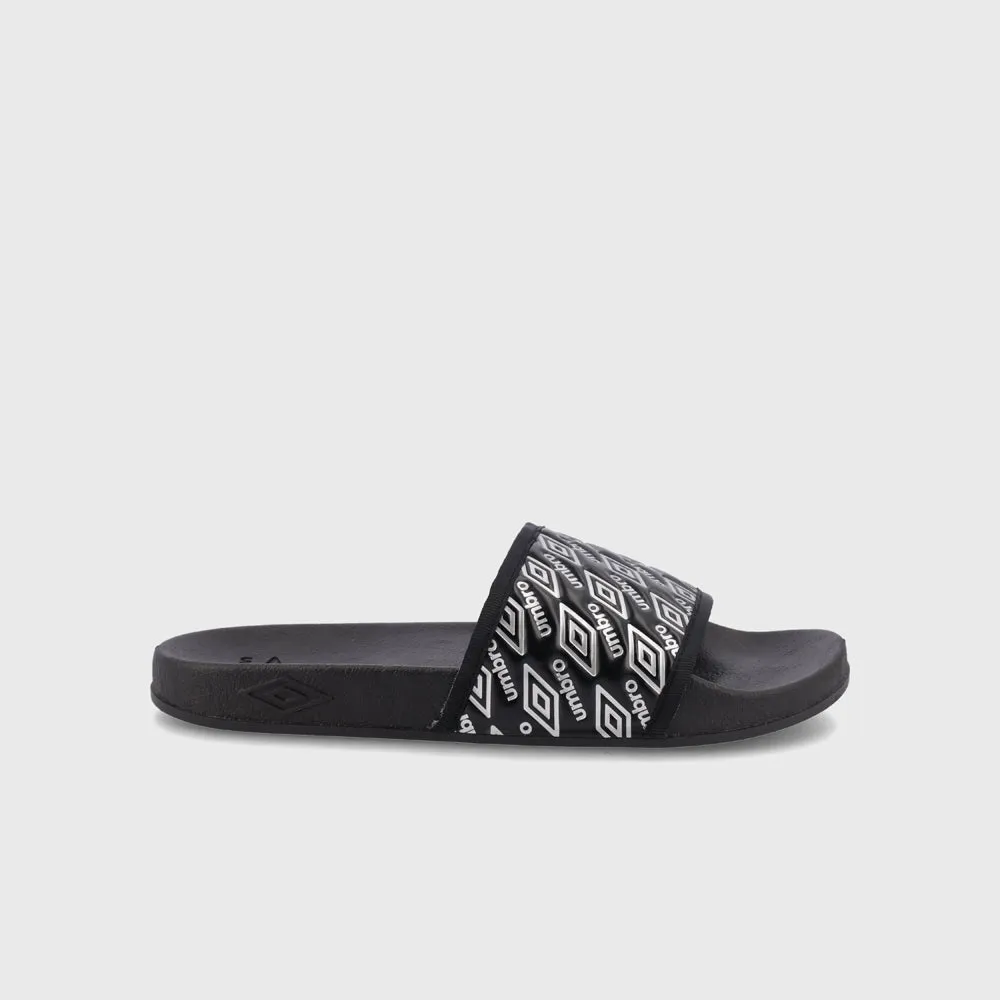 Umbro Womens Embossed Slides Black/Silver _ 182109 _ Black