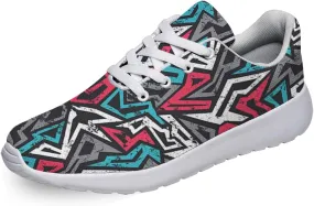Women Men Colored Graffiti Grunge Shoes Personalited 3D Print Running Shoes Athletic Tennis Sneakers