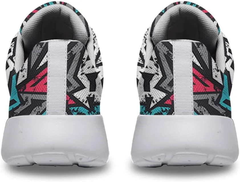 Women Men Colored Graffiti Grunge Shoes Personalited 3D Print Running Shoes Athletic Tennis Sneakers