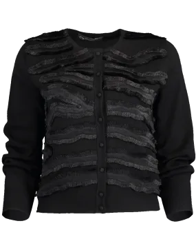 Zebra Embroidered Merino Cardigan
